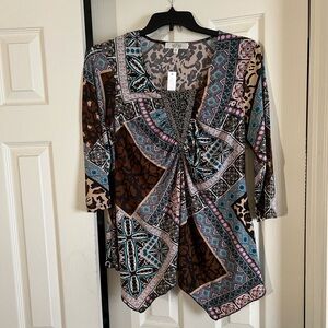 Purple Rain Multicolor Patterned Blouse